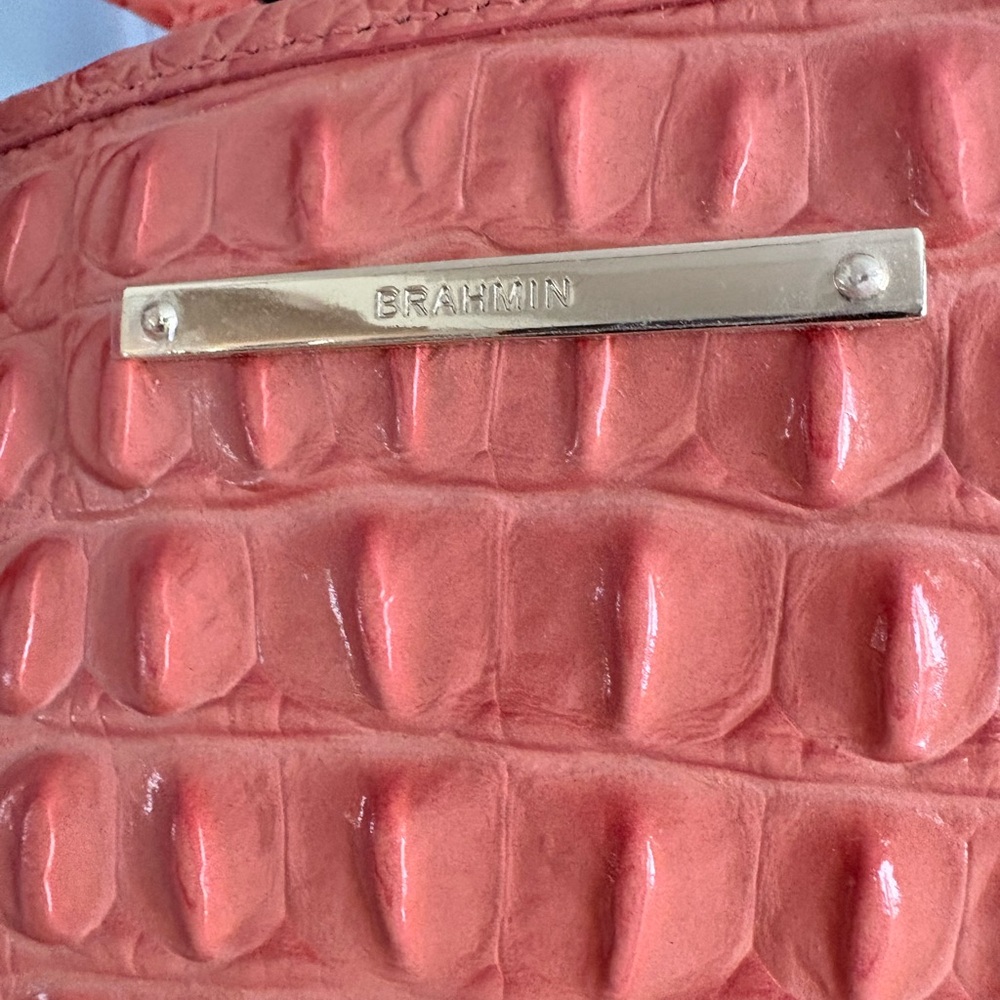 Brahmin Creamsicle Embossed Leather Tote - Picture 3 of 10